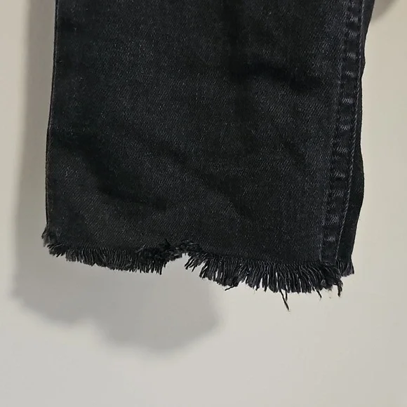 Rag & Bone High Rise Skinny Jeans Distressed Knees/Raw Hem Dark Gray Siz… - Picture 6 of 13